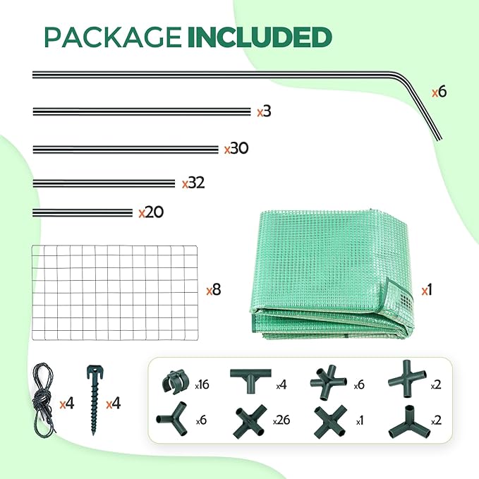 EAGLE PEAK Walk in 3-Tier Greenhouse with Wire Shelves, Portable Indoor and Outdoor Green House with Roll-Up Zippered Door & 2 Roll Up Windows, 8 Shelves, 56"x56"x77", Clear/Green PE Cover
