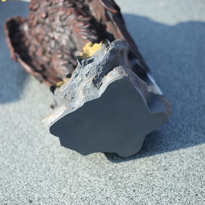 H:23.2in Outdoor Great Eagle Sculpture Garden Decoration Hand-Painted Bald Eagle Decoration - Bald Eagle Statue, Majestic American Indoor/Outdoor American Office, Courtyard Decoration