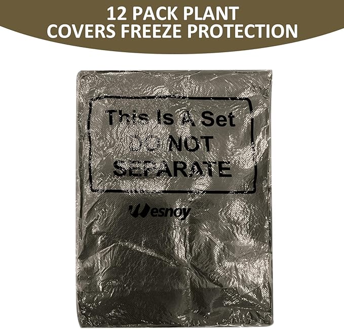 12 Packs Winter Plant Covers Freeze Protection Drawstring Tree Cover 23.62 x 31.5 in Large Reusable Frost Protection for Plants Fruit Tree Shrub, Outdoor Prevention Bag (Brown)