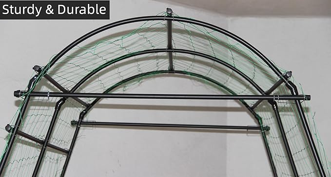 7 Ft Extra Tall Garden Arch Trellis for Climbing Plants Outdoor, Lightweight Metal+PE Coated Garden Arch Trellis Plant Stand for Climbing Vines, Lawn Tower & Garden Support Structure