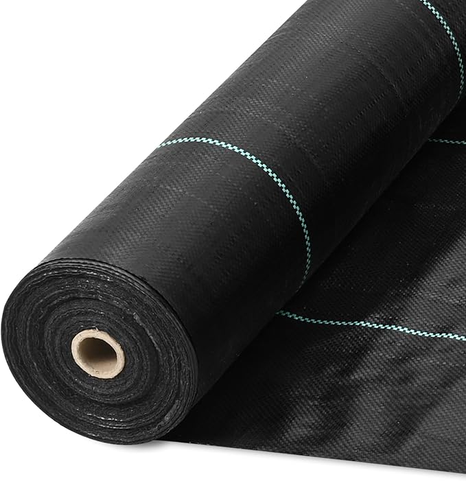 VEVOR Weed Barrier Landscape Fabric, 6*100FT Heavy Duty Garden Weed Fabric, Woven PP Weed Control Fabric, Driveway Fabric, Geotextile Fabric for Landscaping, Ground Cover, Weed Blocker Weed Mat, Black