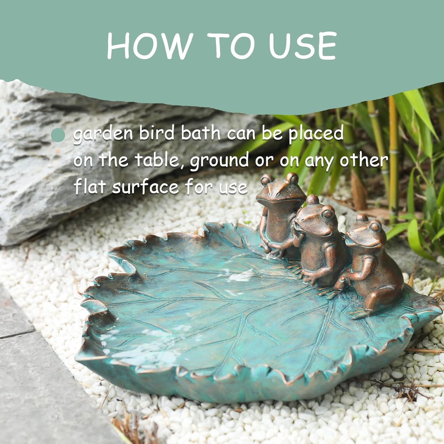 MUMTOP Bird Baths for Outdoors, Antique Outdoor Garden Bird Bath Resin Birdbath Bowl with Vintage Frogs Ornament for Outside Yard Table Decor