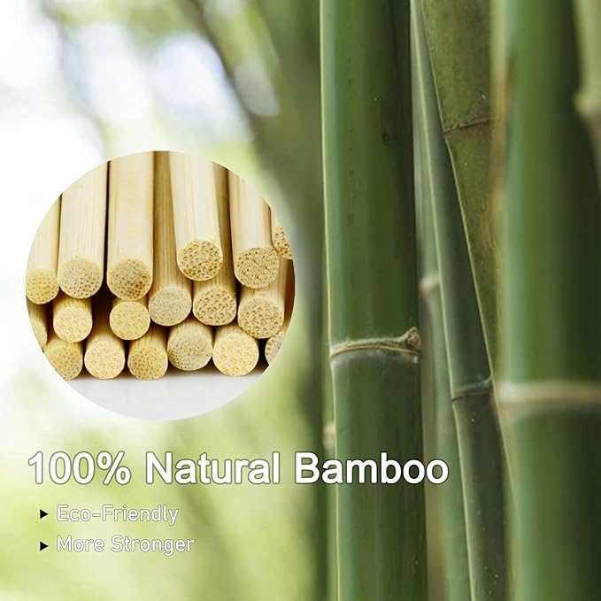 Bamboo Plant Stakes 17&12 Inch Orchid Sticks Supking Wood Plant Supports,30 Pcs Natural Bamboo Support Sticks for Plants/Floral/Potted Plant