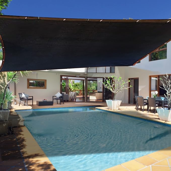 winemana 90% Shade Cloth, Dog Kennel Shade Cover, 6.5 x 10 FT Sturdy Durable Sunblock Shade Mesh Tarp with Grommets for Patio Plants Greenhouse Chicken Coop Porch