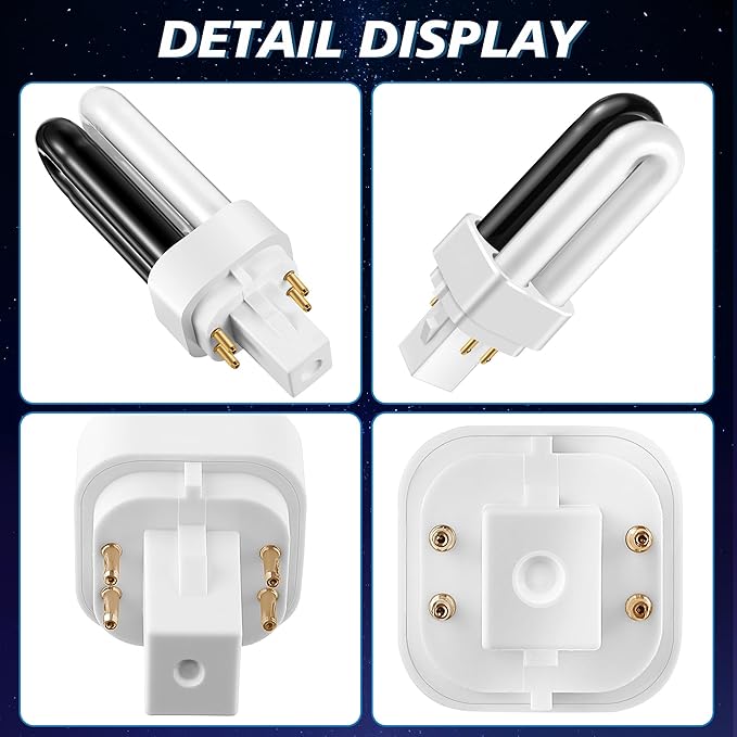 Qualirey 4 Pack 41050 7W Replacement Bulb, Upgraded 2 Color Mosquito & Insect Trap Bulb, Compatible with Dynatrap DT1050 DT1100 DT1250, 5000H Life, 360 Beam Angle