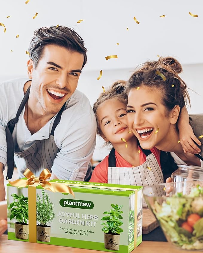 9 Herb Indoor Garden Kit - Unique Kitchen Gift for Women, Men, Mom, Friends - Complete Starter Set with Pots, Soil & Tools - Perfect for Windowsill, Countertop, Home Gardening