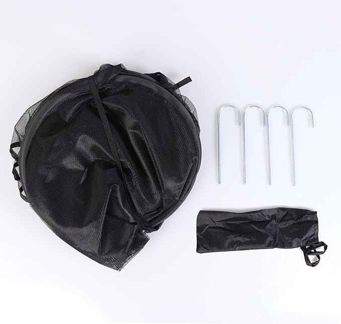 RESTCLOUD Mesh Plant Cover from Animals, Plant Netting Pest Guard Cover, Plant Tent Cage Pop-up with 4 Stakes for Vegetables, Fruits, Flowers (Black, 36 x 36 x 39 Inches)