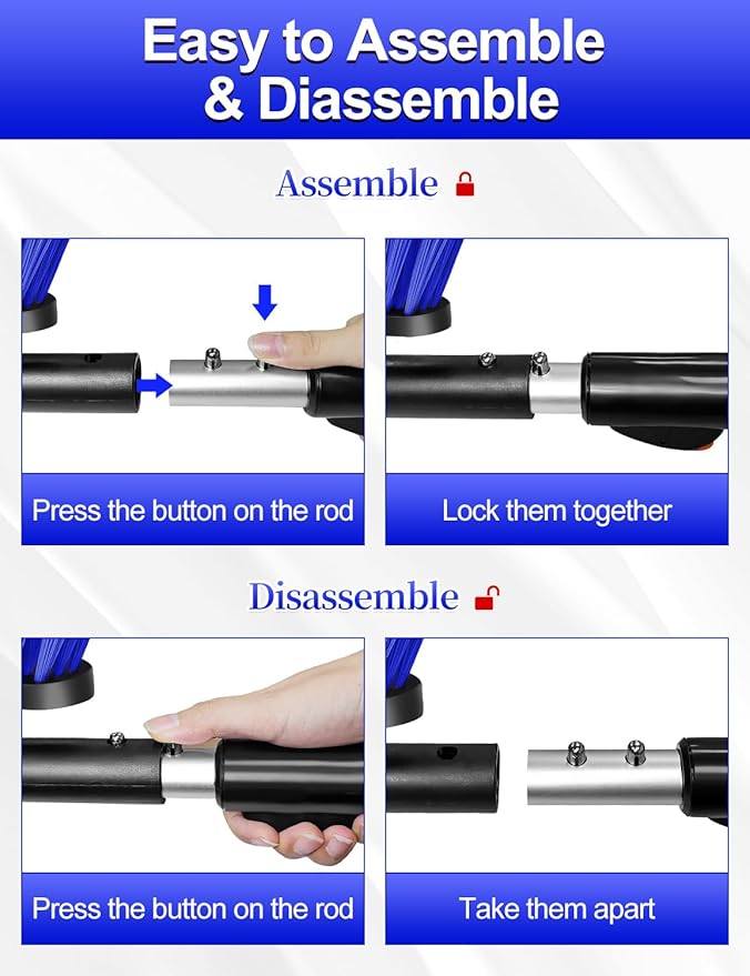 HEEYA Car Scraper with 12.6 Inch Large Brush Head, Extendable Snow Scraper for Windshield Window, Snow Brush and Ice Scraper for SUV Truck Automobile Vehicle - Blue