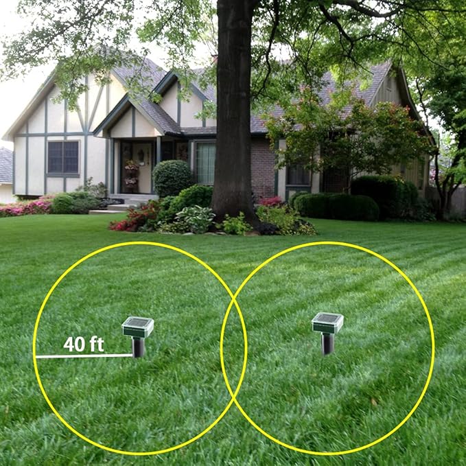 Mole Repellent 10Pack Solar-Powered Snake Repellent Outdoor, Gopher Repellent for Lawn Garden Yard, Mole and Vole Repeller Waterproof, Effectively Repels Gophers Snake