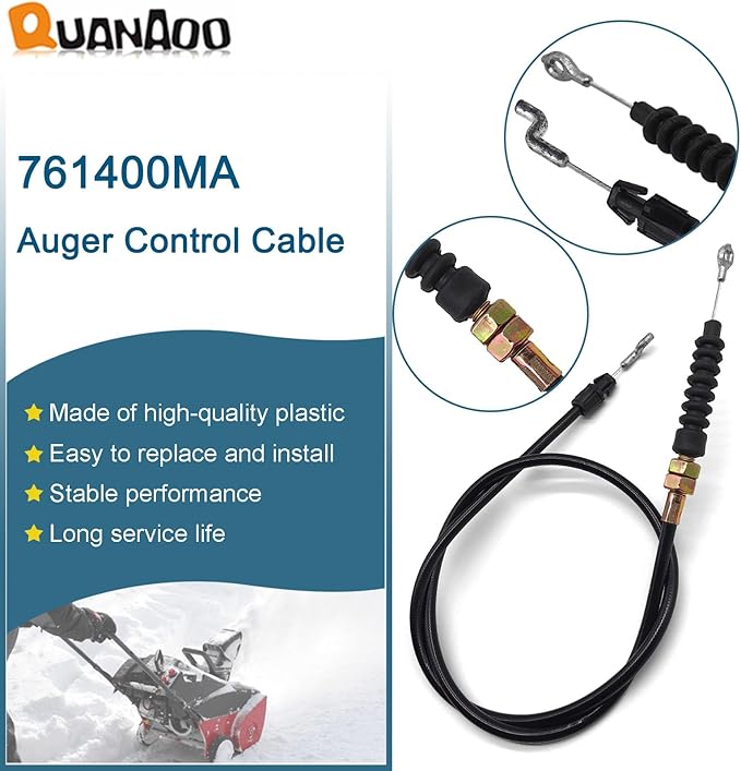 Auger Control Cable 761400MA for Craftsman Murray 627104X8 Snow Blower Snow Thrower Replace 340373 Auger Clutch Cable