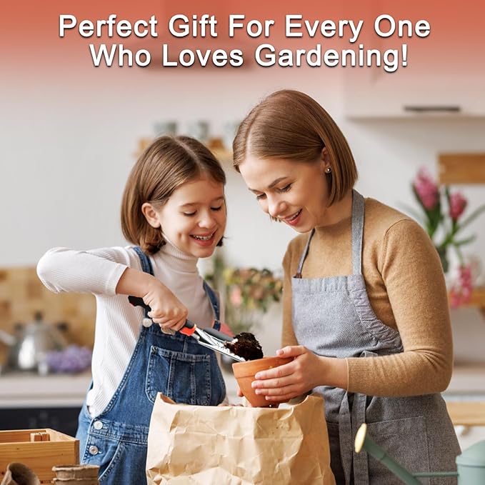 Garden Shovel Trowel Garden Tool with Measurement Mark, Heavy Duty Gardening Shovel Hand Tools Garden Spade with Ergonomic Handle, Small Garden Tools for Gardening Planting Digging Transplanting