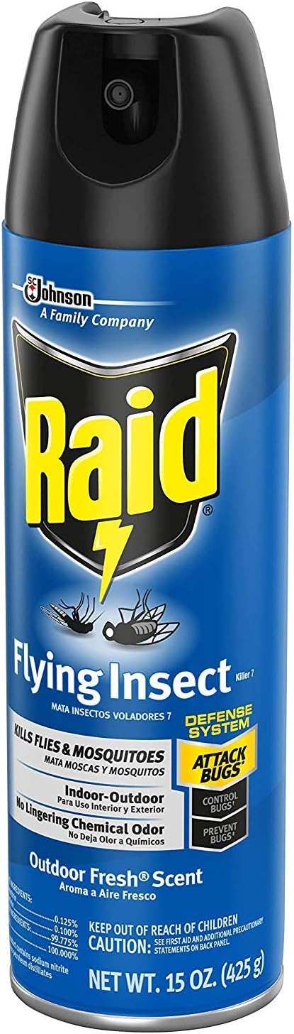Raid Flying Insect Killer, Aerosol Insecticide Spray for Flying Insects, 15 Ounce (Pack of 6)