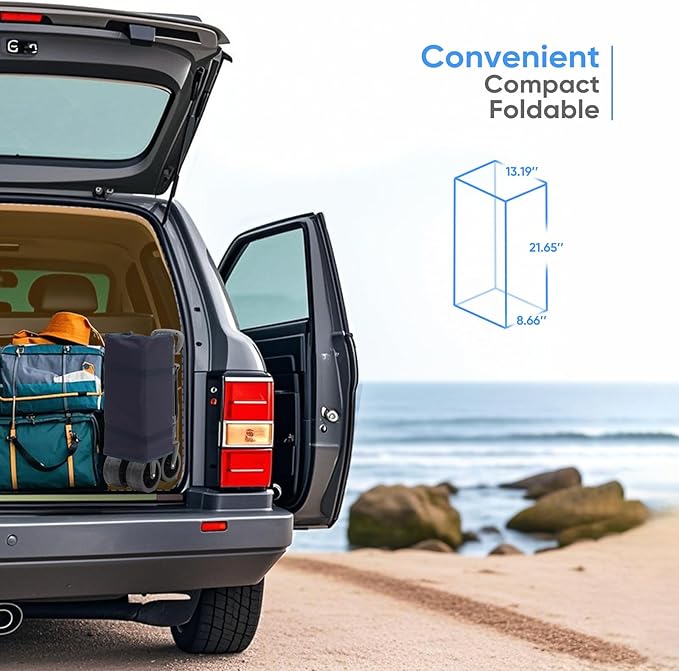 Collapsible Wagon Cart with 440lbs Weight Capacity, Heavy Duty Foldable Wagon with Big All-Terrain Wheels & Drink Holders, Utility Carts for Camping, Garden, Outdoor, Grocery, Sports. Gray