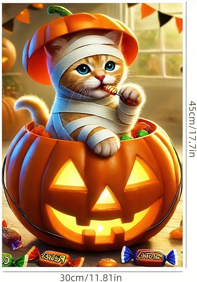 Cat Halloween Garden Flags 12x18 Double Sided Trick or Treat Holiday Garden Flags Jack O Lantern Pumpkin Flag Cute Kitten Fall Holiday Yard Flag Winter Lawn Flags Farmhouse Outdoor Banner