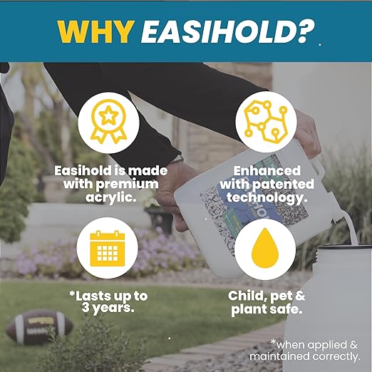 Easihold Gravel Binder 1.3 Gallon β Max Rock Glue for Pea Gravel & Stones. Long-Lasting Mulch Glue for Landscaping β Non-Toxic, Ready-to-Use Gravel Lockdown for Paths, Patios & Garden Borders