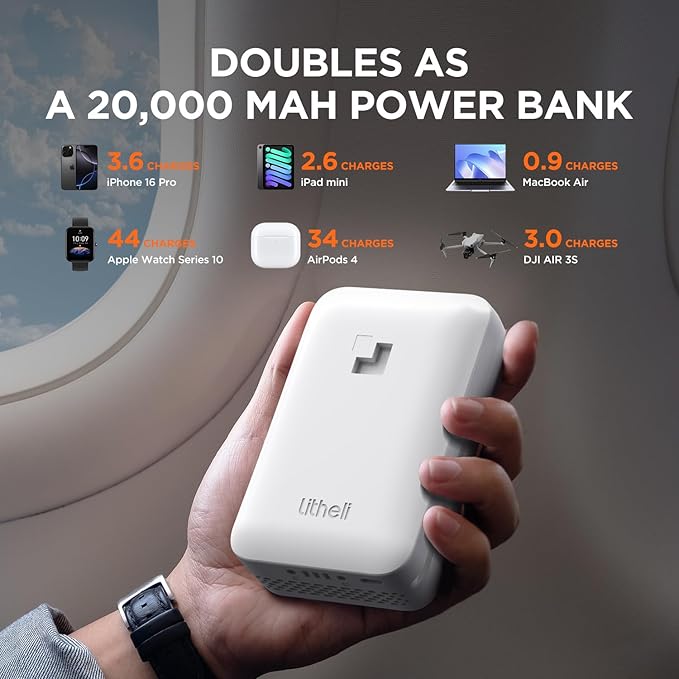 Litheli 16.2 Inch Lawn Mower 2x20V Electric Coreless Lawn Mower Lightweight Push Mower with 6-Position Height Adjustment, 2 x 4.0Ah Battery Include