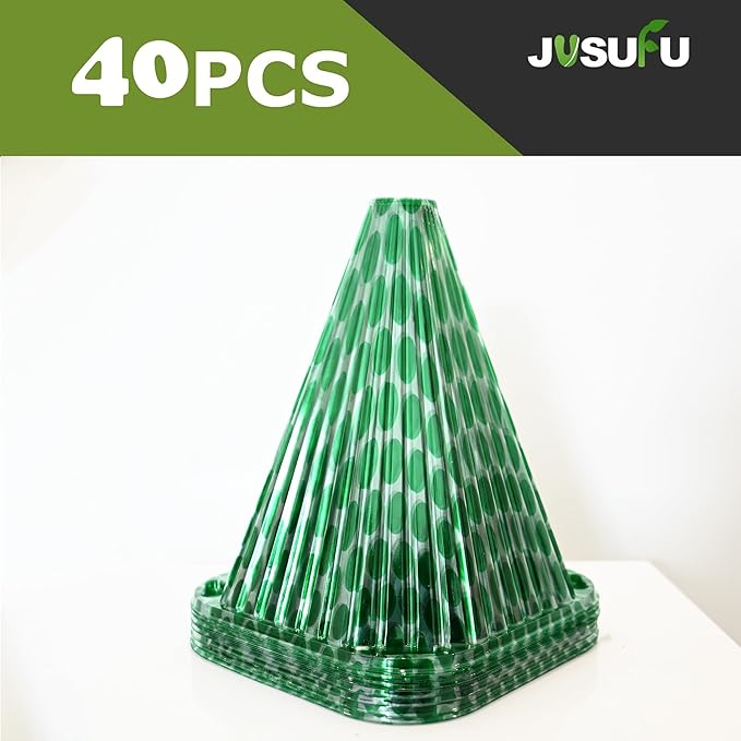 Pack 40 Garden Cloches for Plants, Reusable Bell Plant Cover, Plant Covers Protectors from Animals Snails/Birds/Chickens/Insect(Diameter: 7.7" Height: 9")