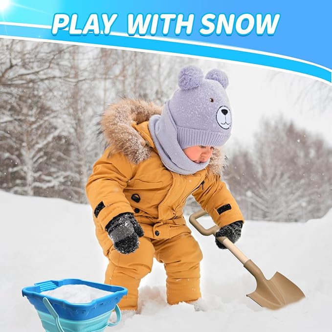 16" Wood Beach Sand Shovel Toys for Kids Adults, Heavy Duty Beach Toys Shovels for Sandbox Table, Sand Toy Shovel for Shoveling, Digging, Garden Fun