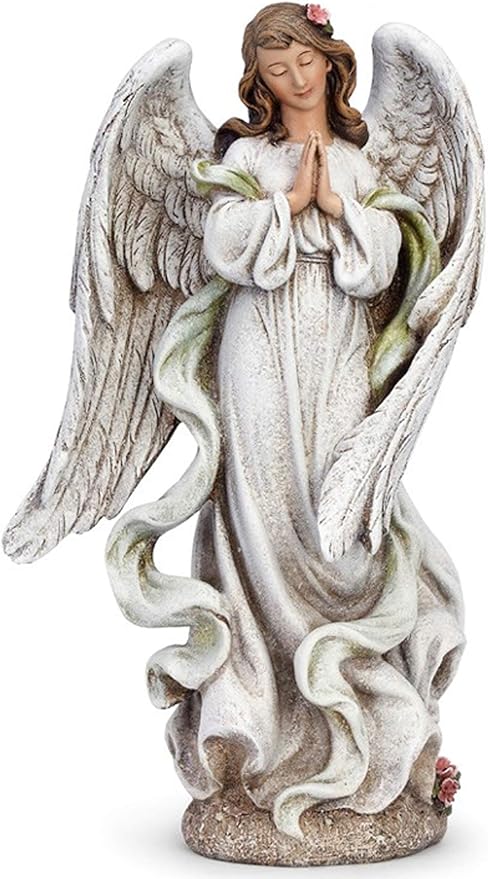 Napco Imports Outdoor Garden Patio Memorial Statue Figurine 11.5 Inch Resin Praying Angel