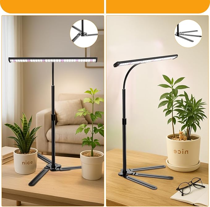 Super-Bright Plant Grow Light, 6000K 108LEDs Full Spectrum Plant Lamp with Timer 4/8/12Hrs & Height Extendable for Home Office Desktop Indoor Plants, 12V 3A High Power Output for Faster Growth