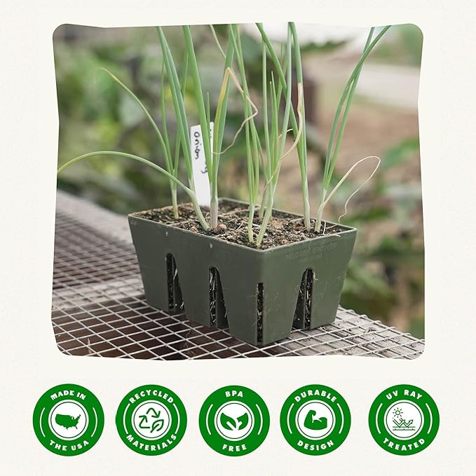 Epic Gardening Reusable Seed Starter Tray - 6 Cell/6 Seedling Starter Trays - Easy Watering, Indoor Greenhouse, Plant Starter, Gardener-Friendly for Seedlings | UV-Treated & BPA-Free - Sage Green