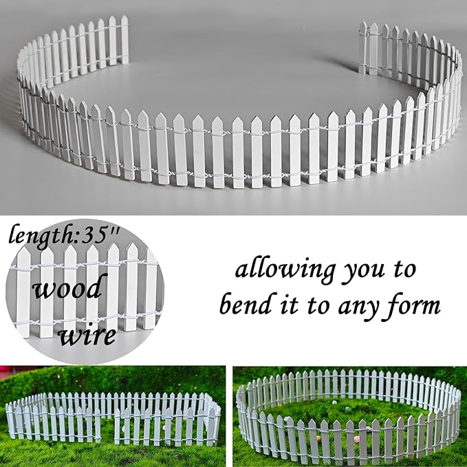 Kai Dream Fairy Garden Accessories, Fairy Garden Kit, 118 Pieces of Miniature Decor: Mushrooms, Bridge, Steps, Moss, Furniture Figurines, Fake Fence, Flowers, and Blue Crystal Gravel