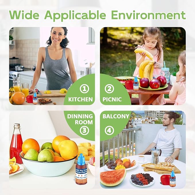 Fruit Fly Trap Refill Liquid Only, 2025 Upgrade Traps for Indoors, Efficient Gnat Killer Indoor, Fruit Bait Home, Kitchen (6, Blue)