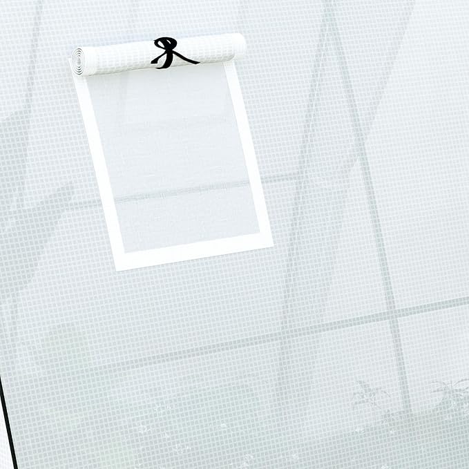 Outsunny 6' x 6' x 6.6' Hoop House Greenhouse with Sandbags and Hemmed PE Cover, Walk-in Tunnel Green House with 2 Doors and Screen Windows, Portable Greenhouse Gardening Plant Hot House, White