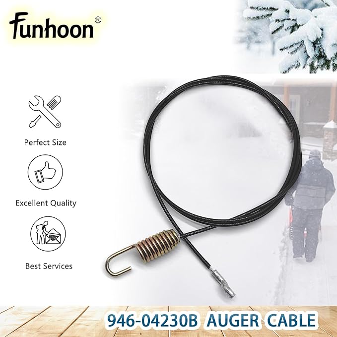 946-04230B Auger Clutch Cable for Cub Cadet Craftsman MTD Yard Machines Troy-Bilt Columbia White Outdoor Snow Blowers Replaces 746-04230 746-04230A 746-04230B 946-04230 946-04230A