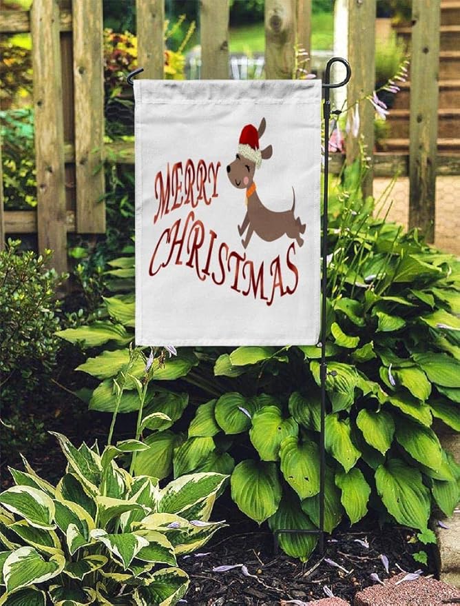 Merry Christmas Garden Flag Dachshund Dog Outdoor Garden Flag 12X18 Inches Double Sided Seasonal Garden Flag