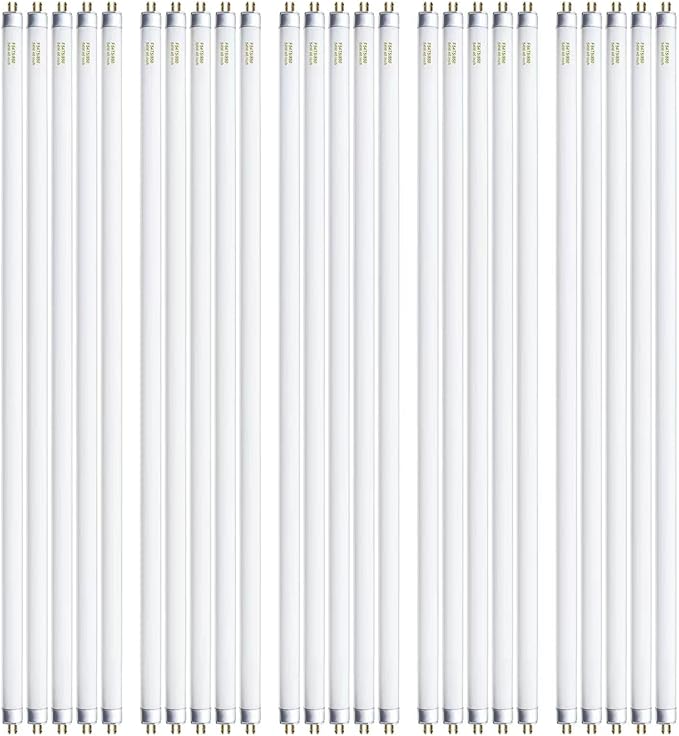 46 Inches T5 Fluorescent Bulb 54W, F54T5/850/HO 54 Watt T5 High Output 5000K Fluorescent Tube, 25 Pack, G5 Base, 4200 Lumens, CRI 82