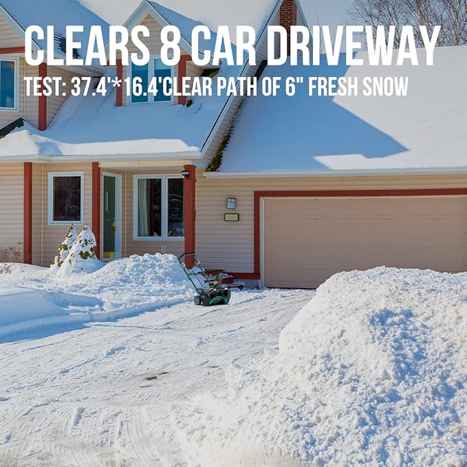 Litheli 40V Battery Powered Cordless Snow Blower, 20'' Electric Snow Thrower with Wheels, LED Lights, 180° Chute, Powerful Snow Removal Kit with 4.0Ah Battery and Fast Charger