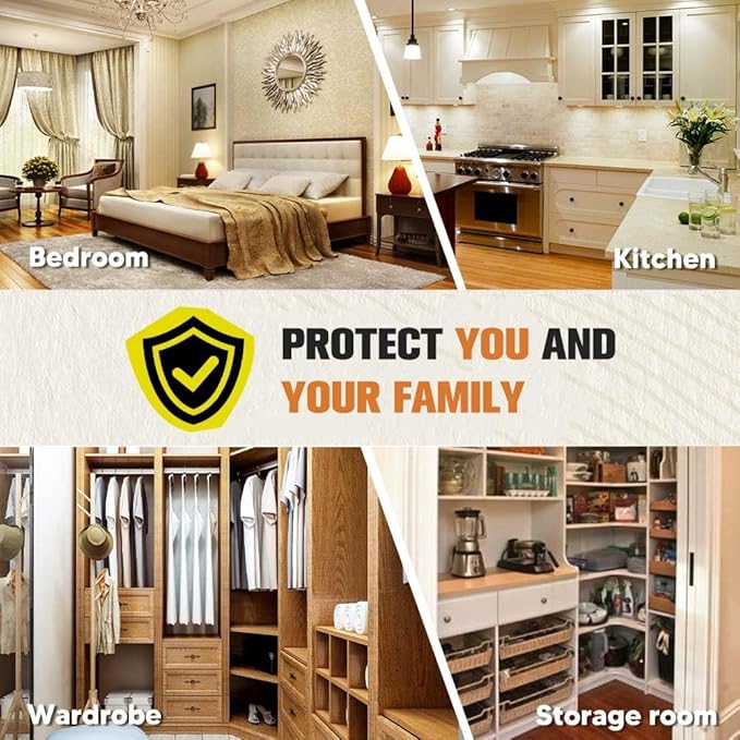 Pest Repellent, Rodent Repellent for Indoor and Outdoor, Keep Roach, Mouse, Ant, Moth and Spider Away from House, Attic, Kitchen and Car Engines, Safe for Kids and Pets, Protects 120 sq ft - 8P