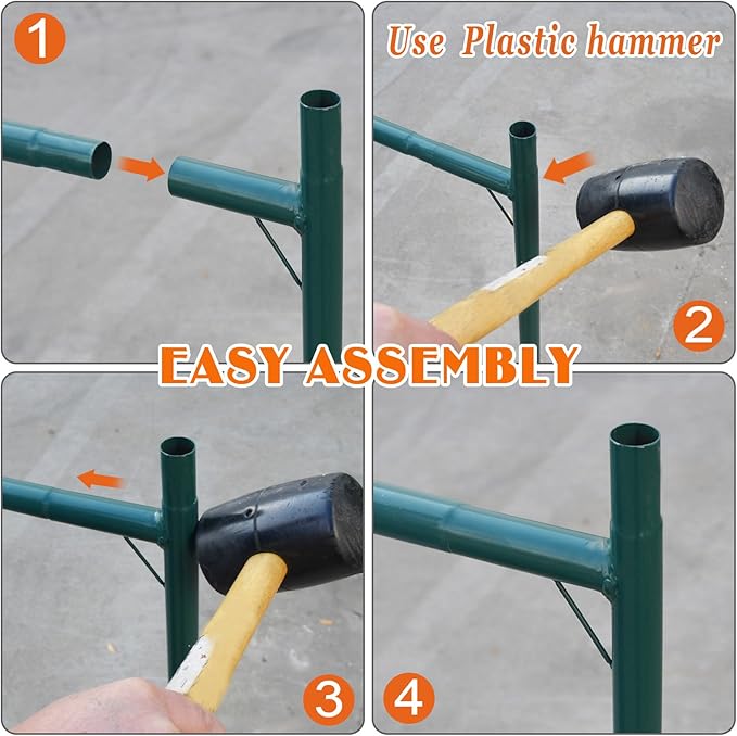 Strong Camel Greenhouse Replacement Frame for 16' X 7' X 7' Larger Hot Garden House , Support Arch Frame Climbing Plants/Flowers/Vegetables (16' X 7' X 7')