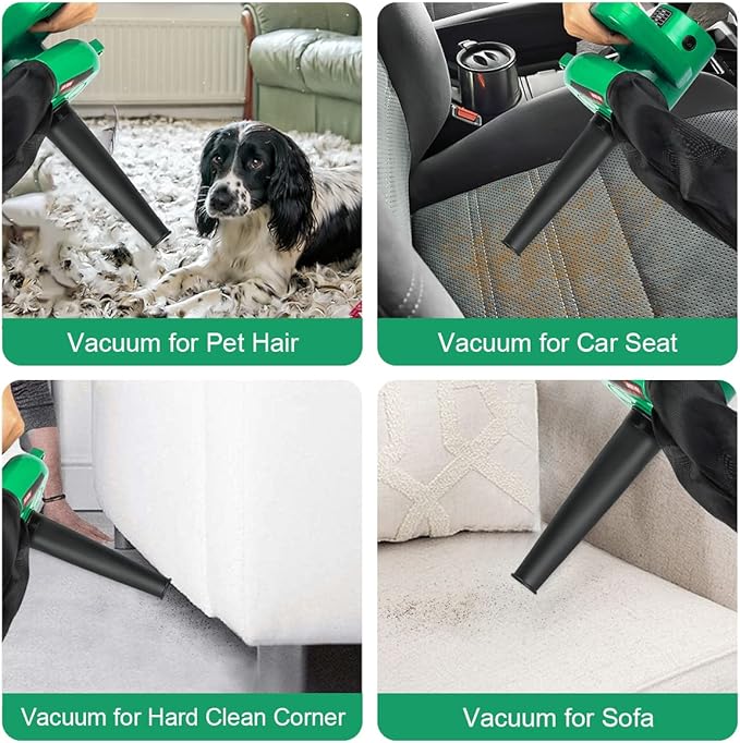 Corded Electric Leaf Blower,2 in 1 Small Handheld Lightweight Sweeper/Vacuum,110V 400W Portbale Blower for Leaf/Snow/Dust Blowing (Green)