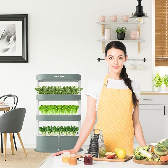 64 Pods Large Capacity Hydroponic Tower,4-Layer Hydroponics Growing System Kit with Full-Spectrum LED Grow Light,Timing Control,Indoor Hydroponic Garden for Plants Herb Vegetable