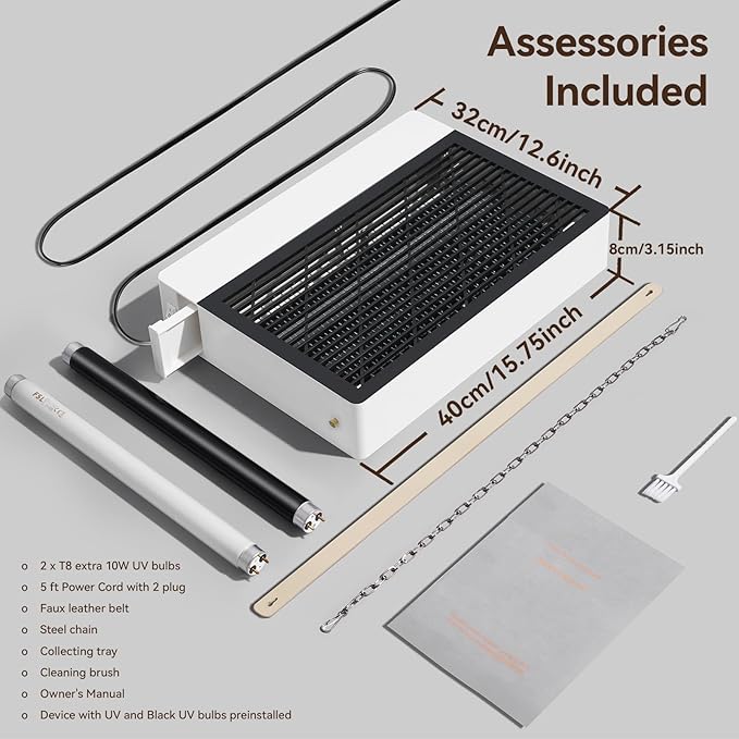 2-Pack GeckoMan Quiet Hybrid Spectrum 20W Indoor Bug Zapper Indoor Fruit Fly Traps for Indoors Mosquito Zapper Electric Fly Zapper for Home Moth Light Gnat Insect Killer with 4 Replacement Bulbs