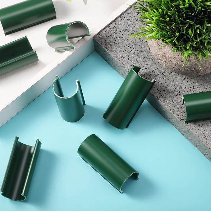 Jetec 32 Pcs PVC Pipe Clips Pool Cover Clamps for Above Ground Pool Greenhouses, Row Covers, Garden, Shelters, Bird Protection, 2.4 Inch Long(for 3/4 Inch PVC Pipe,Green)