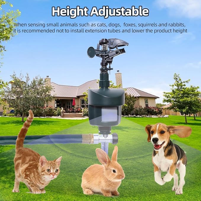 Motion Activated Sprinkler to Deter Animal Cat, Birds, Dogs Repellent Outdoor Lawn Motion Sensor Water Sprinkler for Garden 2 Pack