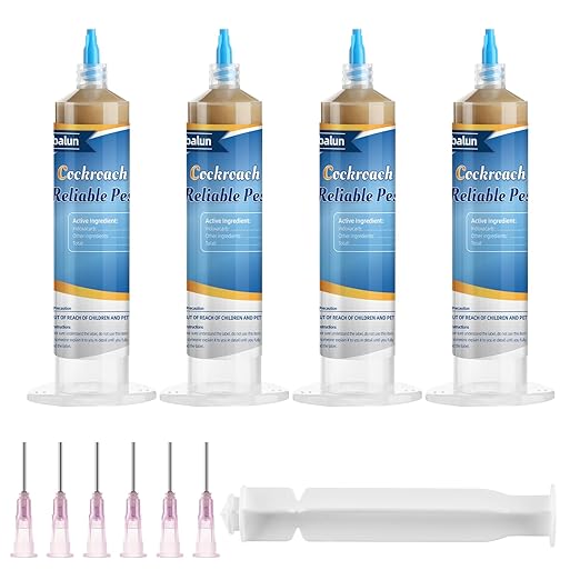 Ready-to-Use Cockroach Gel Bait, Roach Killer Indoor & Outdoor, Effective Cockroach Control - 4 Tubes x 30 Grams