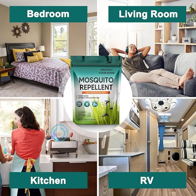 Mosquito Repellent Outdoor Patio, Mosquito Repellent Indoors, Mosquito Away Deterrent for Backyard, Camping, Travel, Outdoor 12-Packs