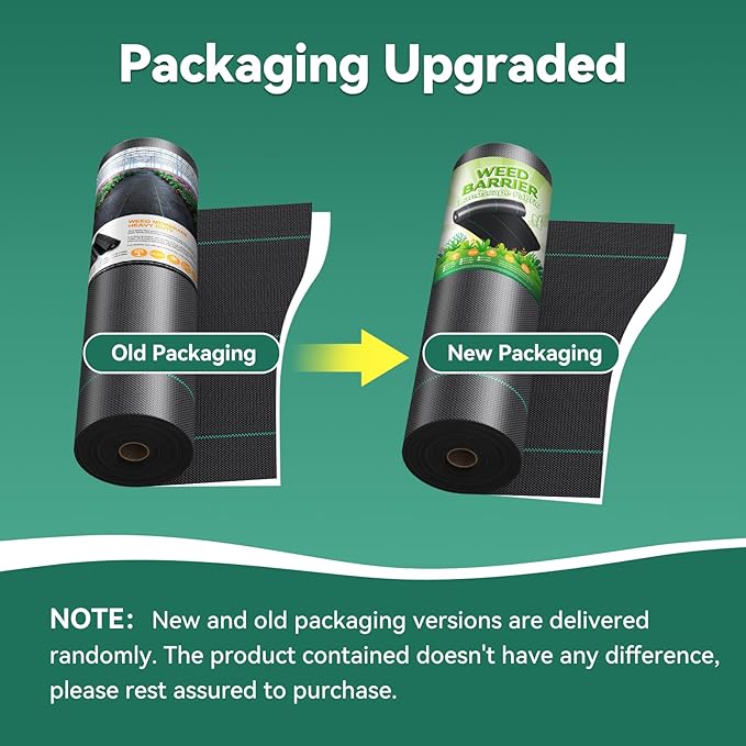 4ftx300ft Weed Barrier Landscape 3.2oz Fabric Heavy Duty, Woven Weed Control Cloth, Woven Geotextile Fabric for Underlayment, Gardening Ground, Commercial Driveway Weed Block Cover Mat