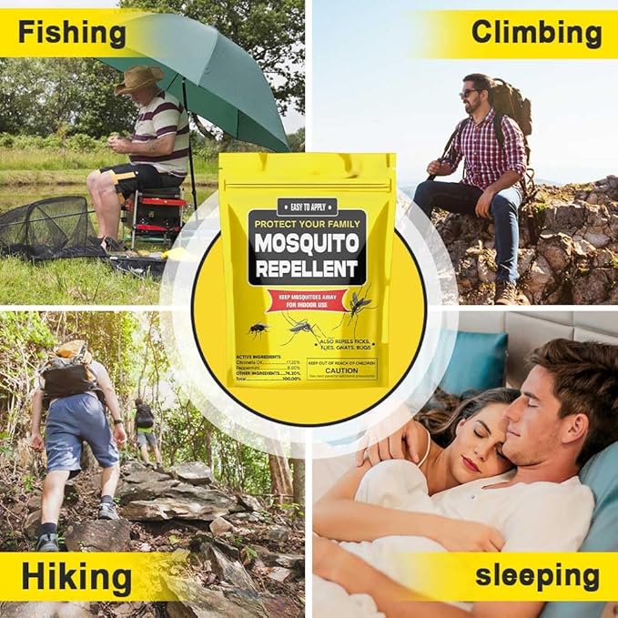 Mosquito Repellent Outdoor Patio, Mosquito Repellent Indoor, Natural Mosquito Repellents for Yard, Simply Hang Where There are Mosquitoes, Effective for 120 ft² and 90 days-8P