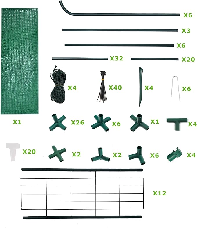Walk-in Greenhouse w/ Roll-Up Zipper Door & Screen Windows-3 Tiers 12 Shelves 56x56x76β PE Greenhouse for Outdoor Gardening Plants Cold Frost Protection Wind Rain Proof(PLGHW002G-N)