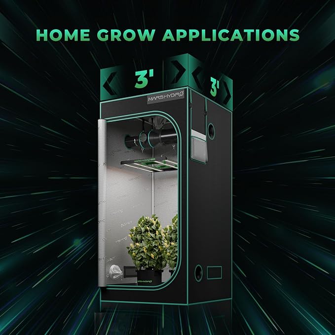 2025 New Version MARS HYDRO FC-E3000 300Watt LED Grow Light 3X3ft Full Spectrum Grow Light Bar, Smart Dimmable & Integrated Grow Lampe for Veg Bloom Flower, Achieve 2.8 umol/J