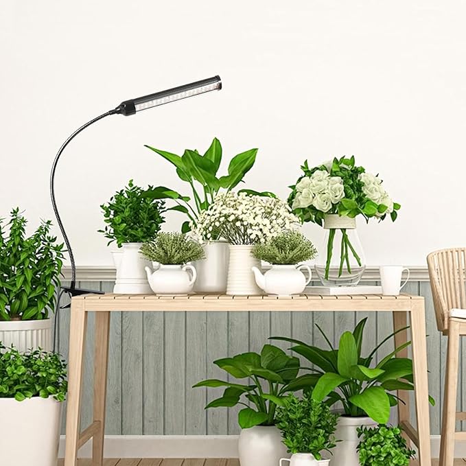 24V Clip On Grow Lights for Indoor Plants, LM281B+660nm Plant Lights for Indoor Growing, Full Spectrum LED Grow Lights for Seed Starting, 5-Level Dimmable, Auto On/Off Timing 6/12/16Hrs