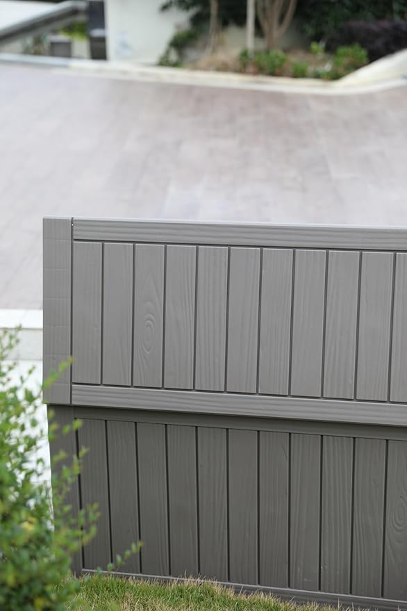 BTEXPERT 80 Gallon Deck Box Outdoor Storage Container Stainless Steel Rods for Patio Furniture Garden Tools Cushions Pool Supplies Sports Equipment Waterproof Lockable UV Resistant Set of 2