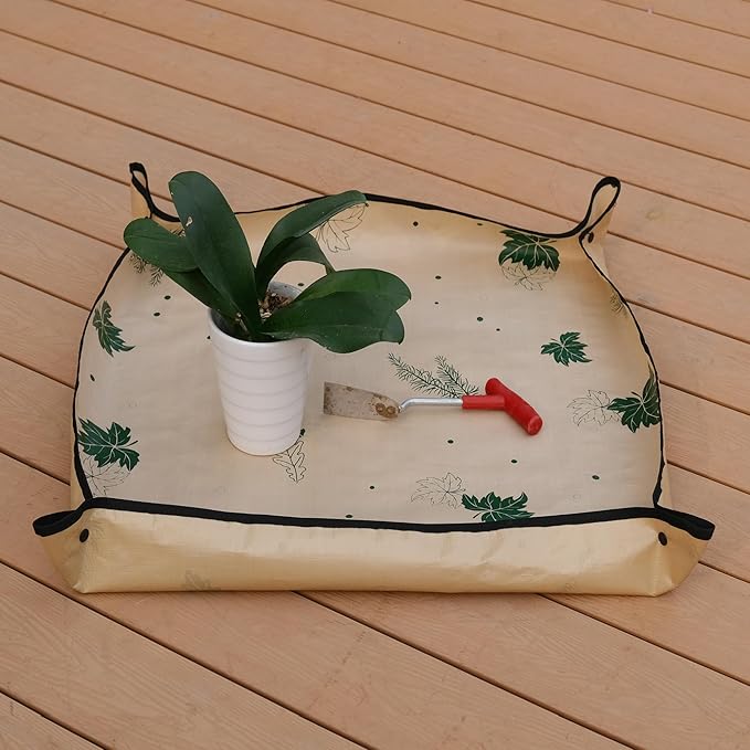 2PCS 3x3FT Repotting Mat for Indoor Plants, Heavy Duty Thickened Gardening Mat, Waterproof Plant Transplanting Potting Tray Foldable