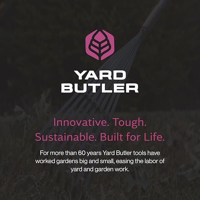 Yard Butler World’s Greatest Shrub Rake | Heavy Duty All Steel Rake with Ergonomic Garden Claw, 20 Free-Floating Tines & Long Metal Handle – Lawn, Yard, Bed, Landscape for Leaves, Grass & Debris, 8"