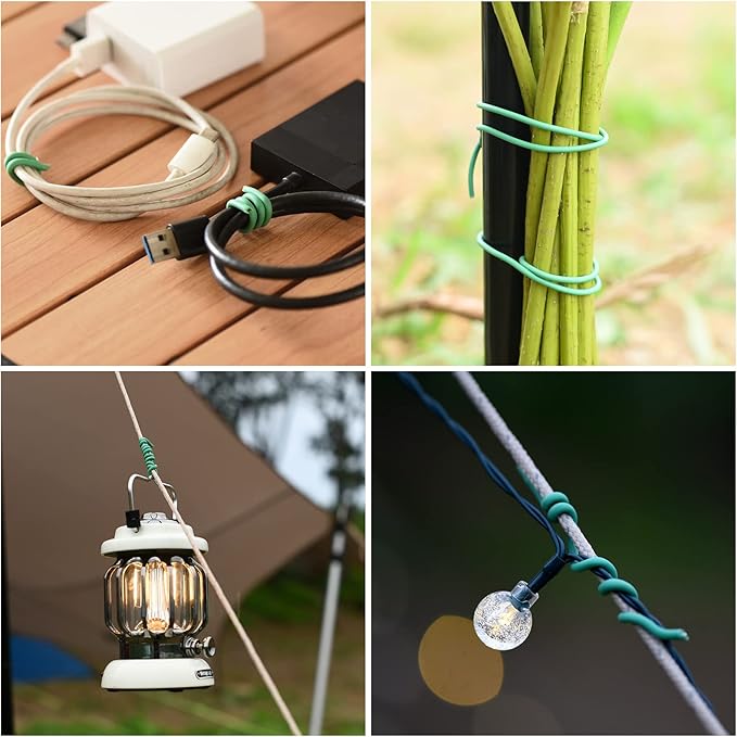 80 Feet Soft Plant Ties - Green Twist Ties with 20 PCS Clips, Gardening Supplies for Plants & Home Organization - 3mm Diameter